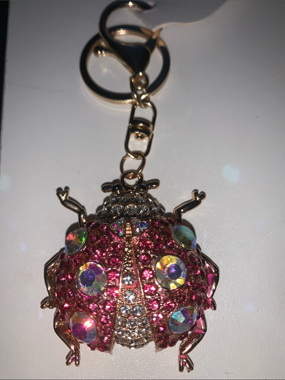 Crystal Ladybug purse/bag charm keychain